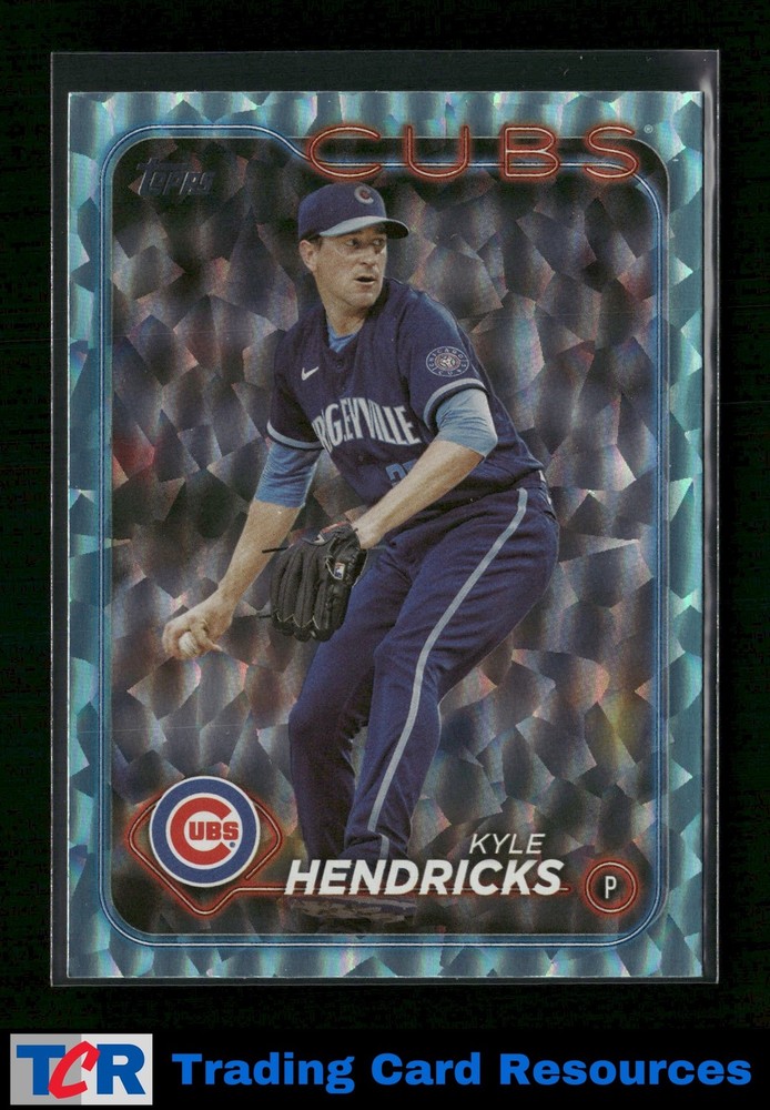 2024 Topps #567 Kyle Hendricks Aqua Crackle Foil #/399