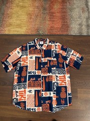 NEW YORK METS HAWAIIAN SHIRT CLASSIC TRIBAL LOGOS SIZE: XXL