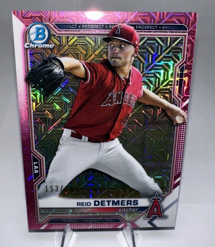 2021 Bowman Chrome Prospects Reid Detmers #BCP-26 Pink Mojo Refractor /199