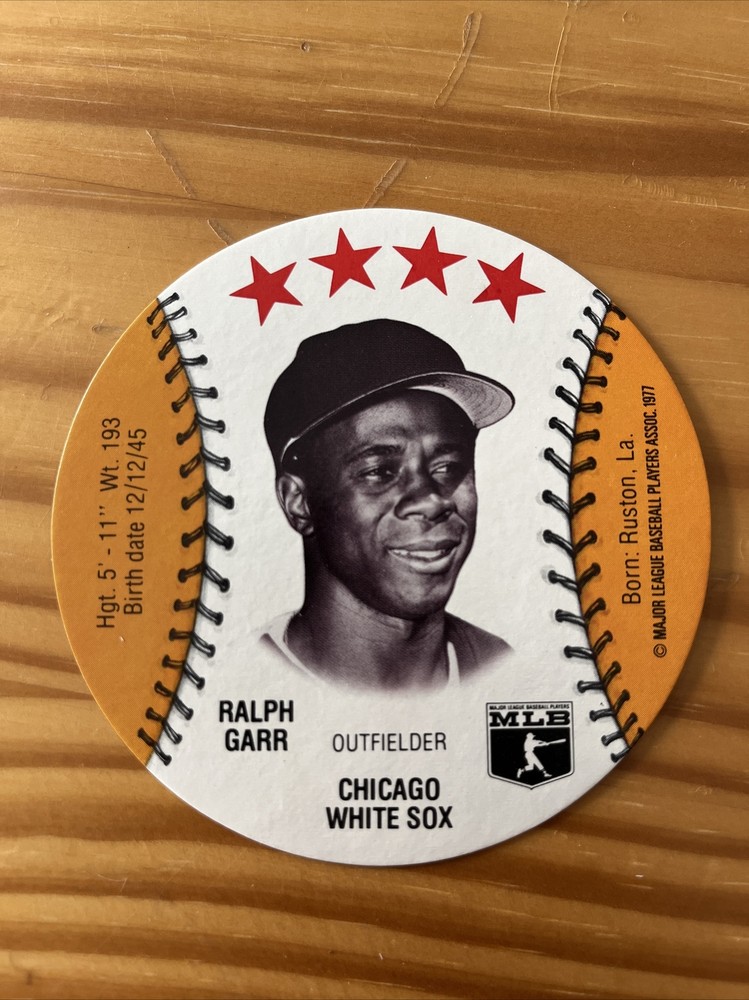 Ralph Garr 1977 Dairy Isle Disc- ***Rare*** Chicago White Sox Baseball Card