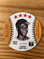 Ralph Garr 1977 Dairy Isle Disc- ***Rare*** Chicago White Sox Baseball Card