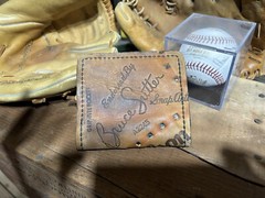 A Custom Handmade Bruce Sutter Stamped Baseball Glove Card Holder/ Wallet
