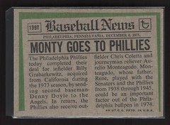 1974 Topps Traded #139T Aurelio Monteagudo Philadelphia Phillies NM-MT