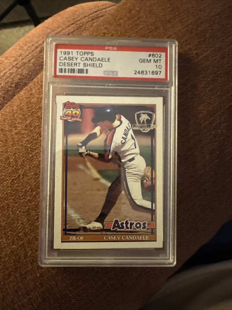 1991 TOPPS DESERT SHIELD #602 CASEY CANDAELE PSA 10 ASTROS