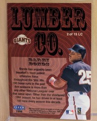 1998 Fleer Tradition LUMBER COMPANY #2 Barry Bonds RARE EMBOSSED ICONIC INSERT