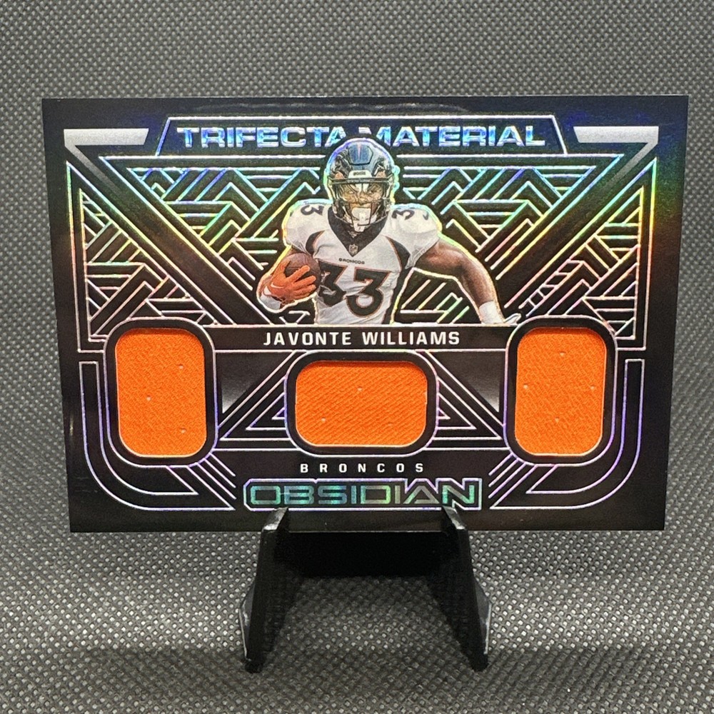2022 Panini Obsidian – Trifecta Material Javonte Williams TFM-JWI /125 1/1 Color