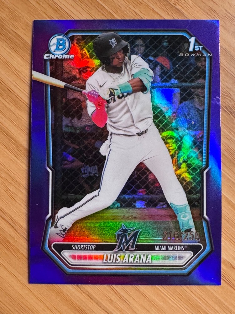 Luis Arana 2026 Bowman – 1st Chrome Prospects True Purple Refractor /250 #BCP-72