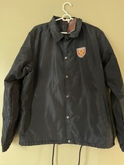 West Ham United London Football Men’s Coaches Full-Snap Jacket Navy Sz L