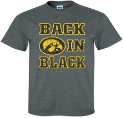 Back in Black with Tigerhawk – Youth – Iowa Hawkeyes Dark Gray t-shirt