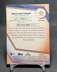 Brice Matthews Chrome Refractor Rookie RC 2025 Bowman&rsquo;s Best Card #TP-18 Astros