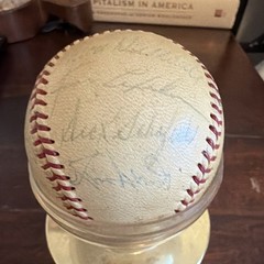 Spalding Baseball Signed by 1966 Los Angeles Team. Signatures fading.