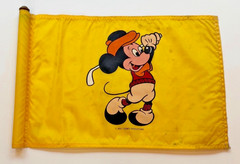Vintage Walt Disney Mickey Mouse Fore-Par Golf Flag – Course Used PGA