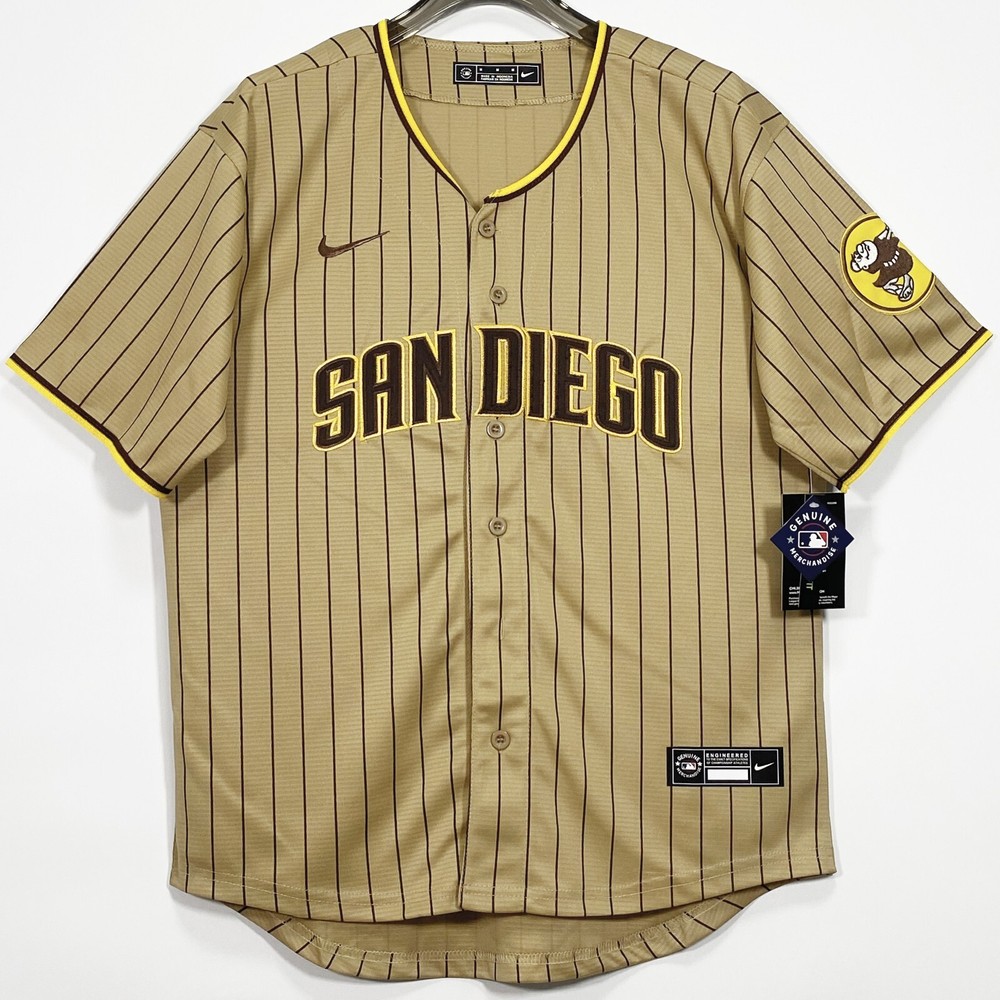Padres, Baseball Jersey, Blank, Stitched, Khaki, S/M/L/XL/2XL/3XL