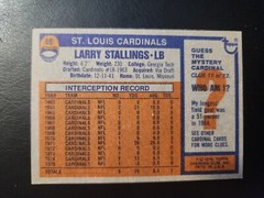 LARRY STALLINGS 1976 TOPPS #56 CARDINALS LB