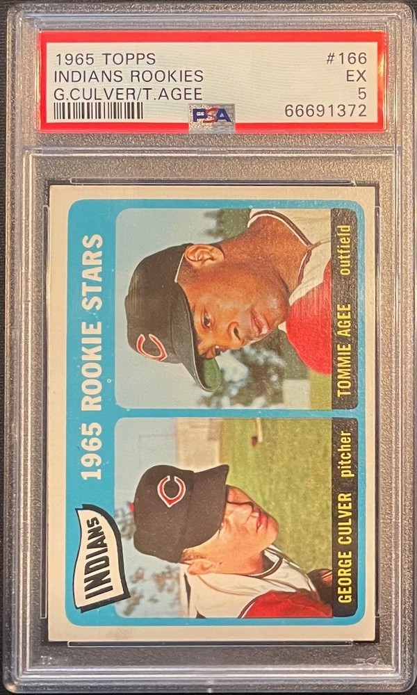 1965 Topps – 1965 Rookie Stars Tommie Agee, George Culver #166 (RC) PSA 5