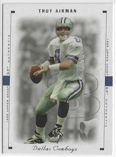 1999 TROY AIKMAN Upper Deck SP Authentic Sample Promo Card Dallas Cowboys