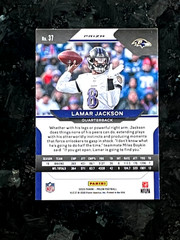 Lamar Jackson 2020 Panini Prizm Green Prizm Baltimore Ravens #37