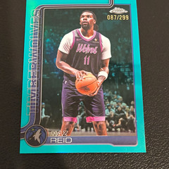 Topps 2025-26 Topps Chrome Naz Reid #156 Timberwolves Teal Refractor /299