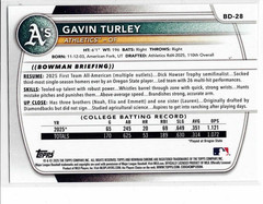 Gavin Turley Athletics 2025 Bowman Draft 1st Bowman ***