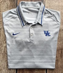 NIKE KENTUCKY WILDCATS POLO SHIRT GRAY BLUE MENS XL EXCELLENT CONDITION