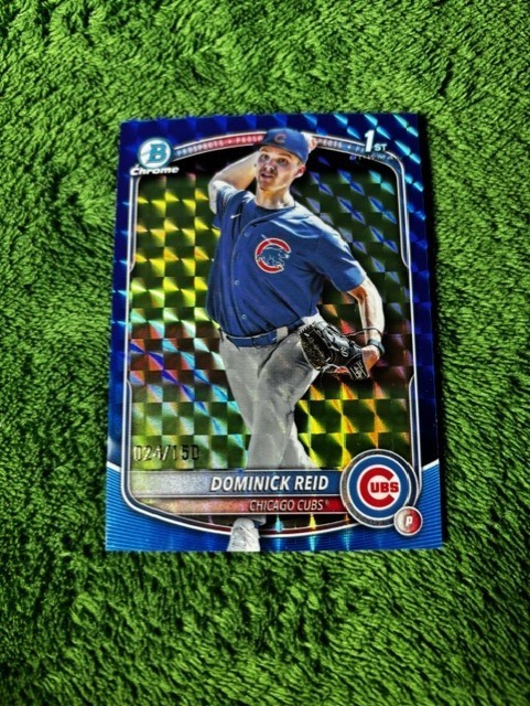 Dominick Reid 2025 Bowman Chrome Draft Prospect Blue Refractors SP RC /150