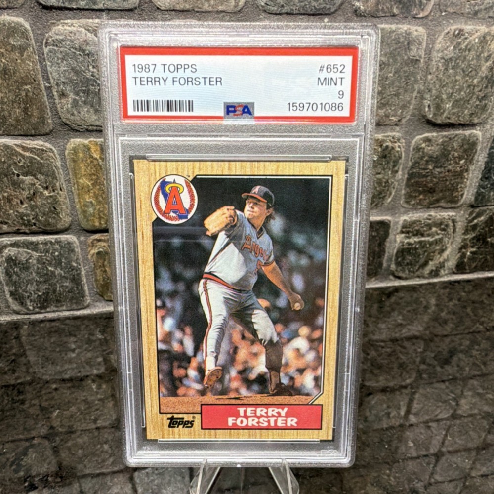 Topps 1987 Terry Forster California Angels #652 PSA 9 Graded Baseball Card