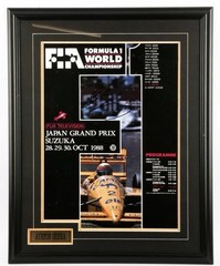 Ayrton Senna Hand Signed 1988 Japanese Grand Prix Suzuka Display COA & Programme