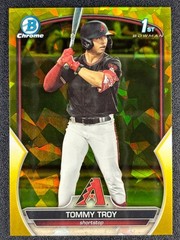 Tommy Troy 2023 Bowman Draft Sapphire 1st Yellow Refractor 73/75 DBACKS #BDC-103