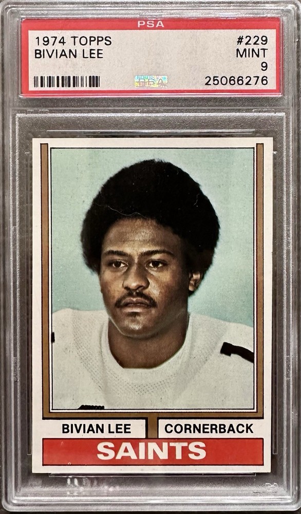 1974 TOPPS FOOTBALL ~ BIVIAN LEE #229 ~ RC ~ PSA 9 ~ NEW ORLEANS SAINTS