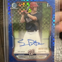 2026 Bowman Chrome Sam Peterson 1st Blue X-FRACTOR Auto /150 Nationals