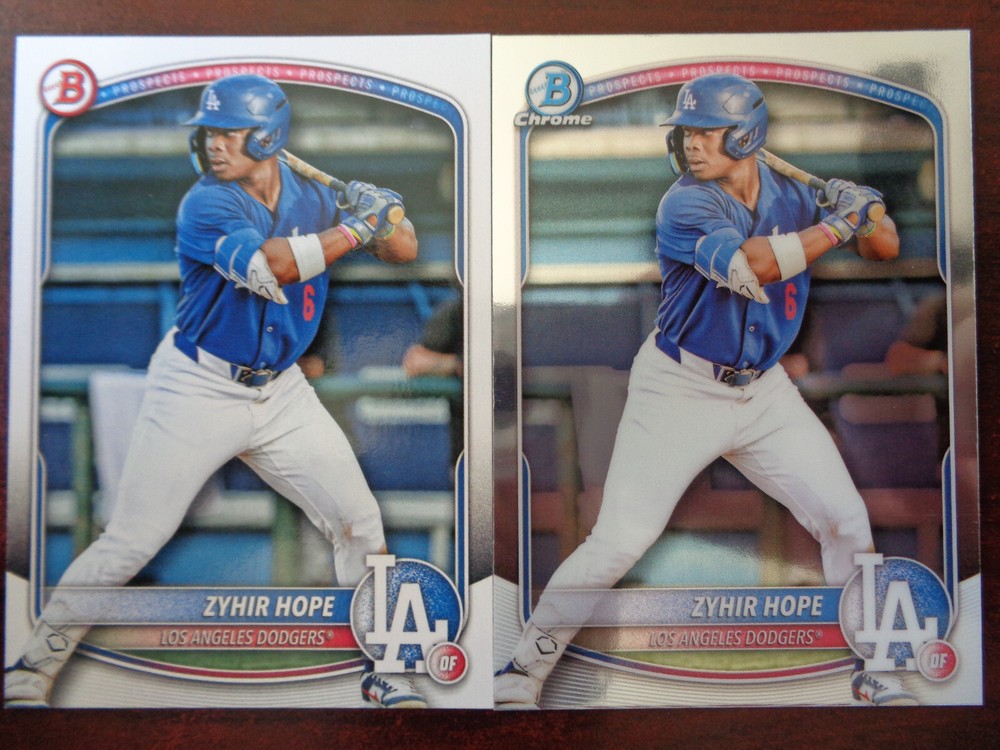 2025 Bowman Chrome & Paper Zyhir Hope #BCP-2 Rookie Card Lot of 2-DODGERS