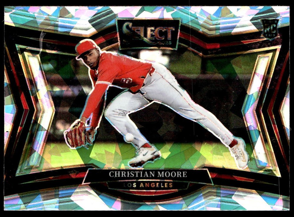 2025 Panini Select #287 Christian Moore Cracked Ice Prizms