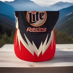 Rusty Wallace #2 Miller Lite Cap Hat White Blue Penske Racing Strapback Adult