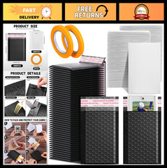 302 Pcs Trading Card Shipping Protector Set – 200 Plastic Inserts, 100 Bubble Ma