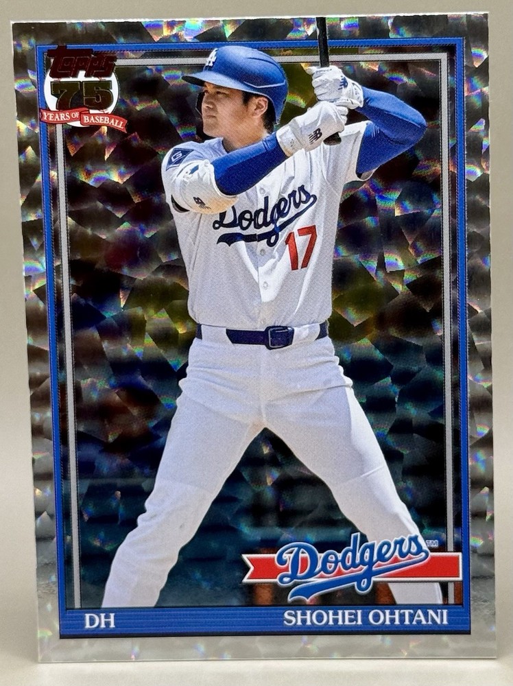2026 Topps 75 Years Shohei Ohtani Silver Crackle #91B2-1 Los Angeles Dodgers SSP