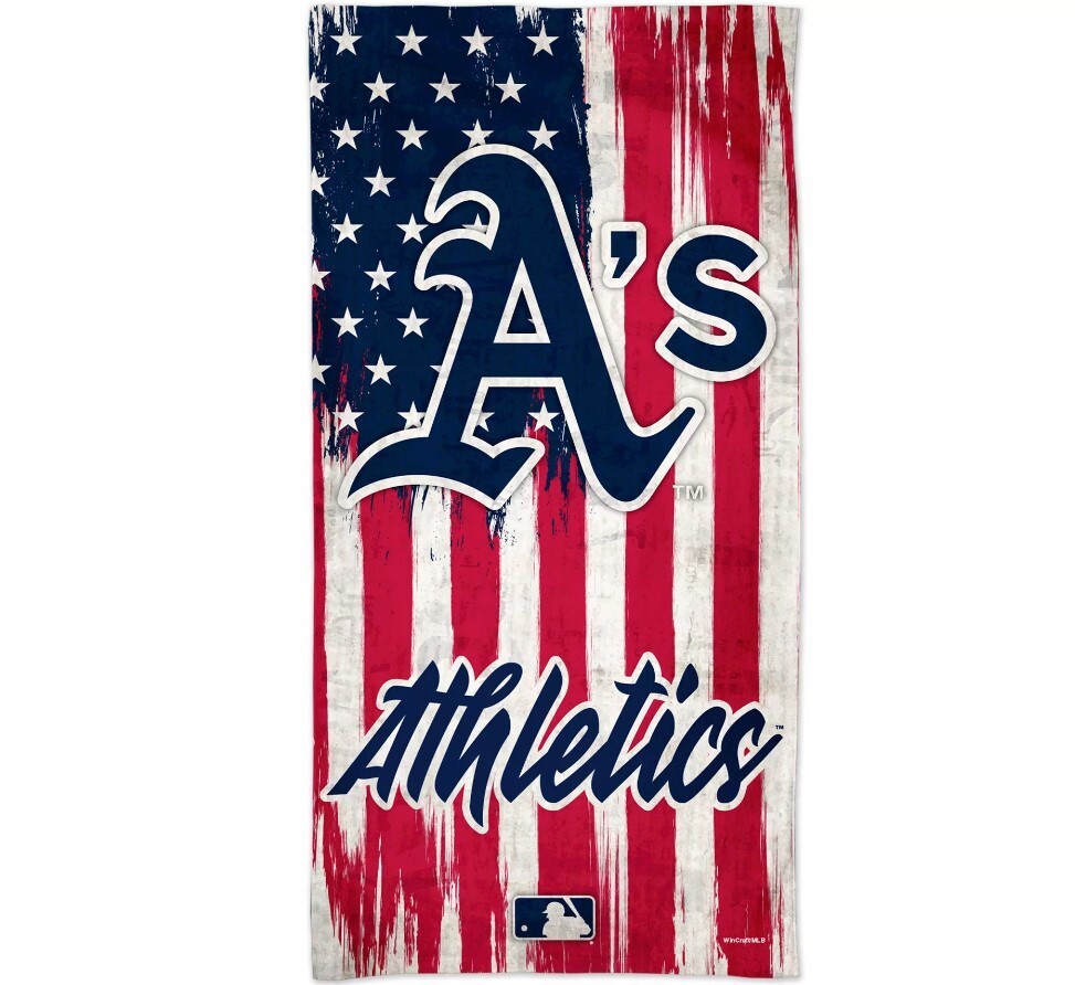 Wincraft MLB Oakland Athletics 60 » x 30 » Patriotic Rustic Flag Beach Towel