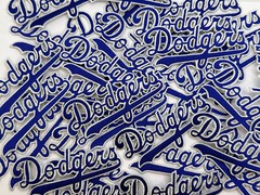Dodgers Logo Script Patch Embroidered Iron On