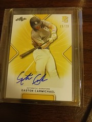 2021 Leaf Perfect Game Yellow Auto Rookie RC Easton Carmichael OU Pirates #19/20