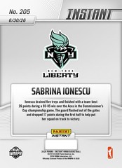 *PRESALE* 2026 Panini Instant WNBA Sabrina Ionescu #205 ~ New York Liberty
