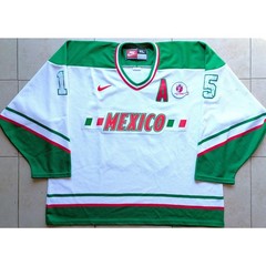 OBREGON MEXICO 1998 NIKE World Junior IIHF Game jersey XL white NHL hockey vtg