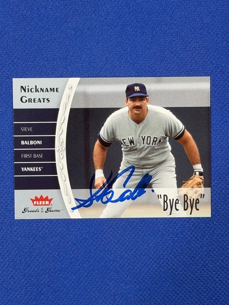 2006 Fleer Greats of the Game Steve Balboni Autograph Auto Signed #ng-sb P-