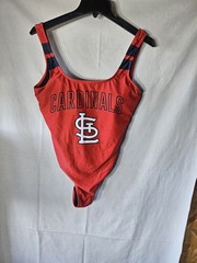 Red and navy MLB St Louis Cardinals large one piece swimsuit