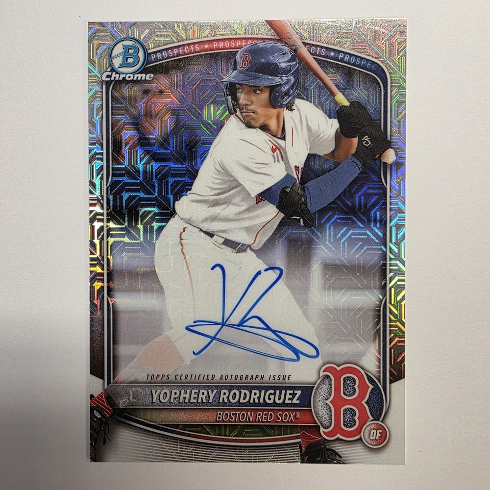 2025 Bowman Chrome – Mega Box Chrome Prospect Mojo Autographs Yophery Rodriguez
