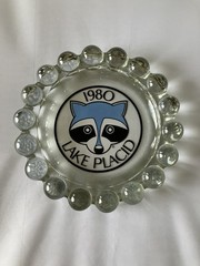 Vintage 1980 Winter Olympics Lake Placid Mascot Ashtray Trinket Dish RoniRaccoon