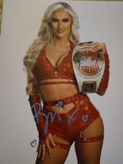 Blake Monroe Signed 11×14 Wwe Photo Holding Belt Tight Red Outfit Wwe Nxt