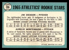 1965 Topps Athletics Rookie Stars Dickson/Monteagudo #286 EX-MT XX5063