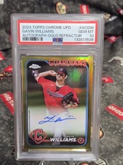 2024 Topps Chrome Update Gavin Williams Gold Rookie Auto 11/50 PSA 10 Pop 1 !!!