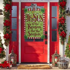 AVOIN colorlife Jesus Is The Reason For Season House Size-28 x 40&Prime;, Green