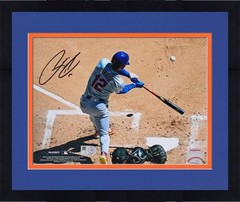 Framed Francisco Lindor New York Mets Signed 8×10 Bird&rsquo;s Eye Of A Home Run Photo