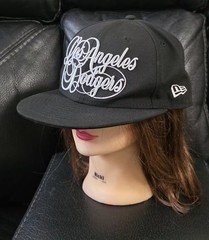 New Era LA Dodgers 9FIFTY Snapback Black Script Logo Hat MLB Genuine Cap
